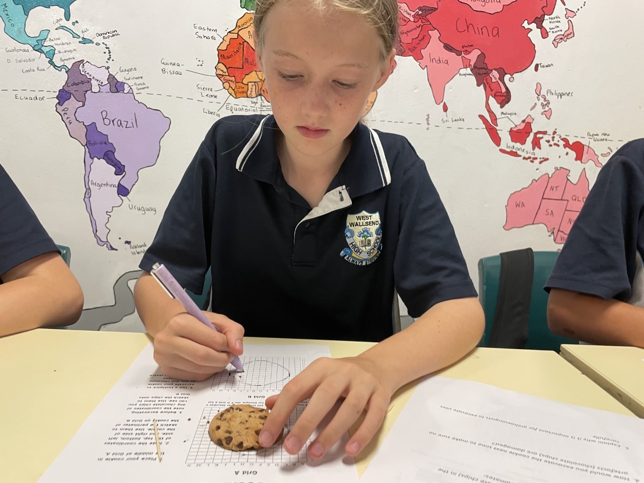 student working on history task 
